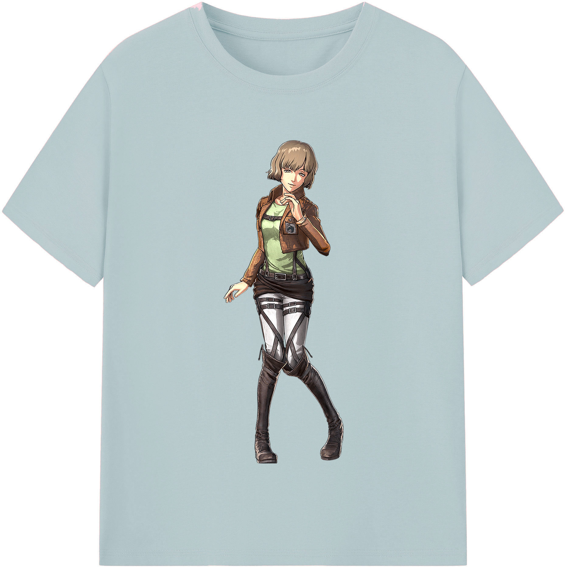 （画像用） 進撃の巨人 ヒツチ Attack on Titan Hitch 綿100％半袖Tシャツ（フロントプリント）